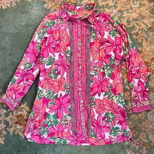 Floral Pink and Green women’s Shirt